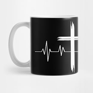 heartbeat cross Mug